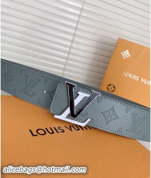 ​Best Price Louis Vuitton Mens Belt 4cm with LV Buckle Monogram Leather 0510 Grey 2024