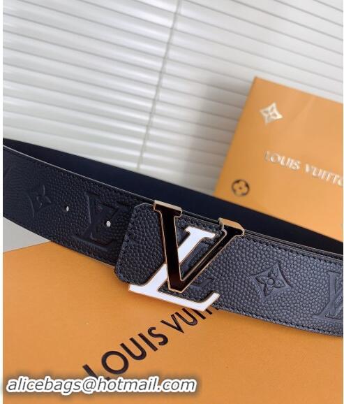 ​Traditional Discount Louis Vuitton Mens Belt 4cm with LV Buckle in Grained Leather 0510 2024