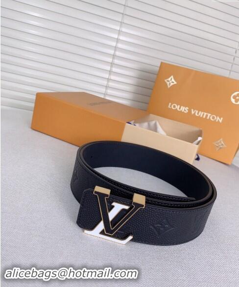 ​Traditional Discount Louis Vuitton Mens Belt 4cm with LV Buckle in Grained Leather 0510 2024