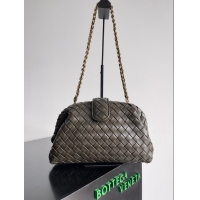 New Style Bottega Veneta Teen Lauren 1980 Clutch With Chain in Intrecciato Leather 785807 Fondant Brown 2024