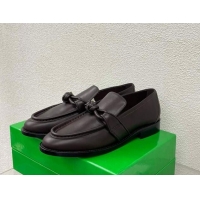 Sumptuous Bottega Veneta Astaire Loafers in Calfskin with One-Tone Knot Brown 903045