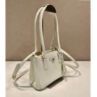 Buy Cheapest Prada Galleria Saffiano leather mini-bag 1BA906 White 2024