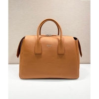 Grade Quality Prada Leather Travel Bag 2VC035 Light Brown 2024