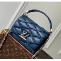 Top Grade Louis Vuitton GO-14 PM Bag in Denim Blue Lambskin Leather M12434 2024