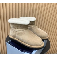 Good Looking Prada Suede and Wool Snow Boots Beige 1011099