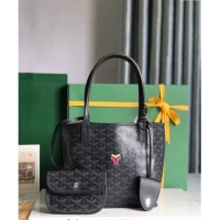 Best Price Goyard Anjou Mini Tote bag with Y Print 020660 Dark Black 2024