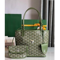 Low Cost Goyard Anjou Mini Tote bag with Y Print 020660 Avocado Green 2024