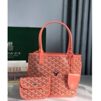 Cheapest Goyard Anjou Mini Tote bag with Y Print 020660 Coral Pink 2024