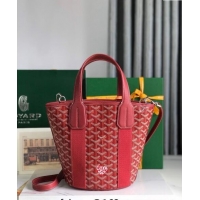 Famous Brand Goyard Belharra Tote bag with Heart Print 120230 Red 2024