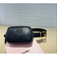 Top Quality Miu Miu Nappa leather Belt 3cm with Pouch MM102203 Black 2024