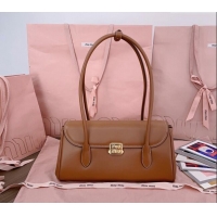 Market Sells Miu Miu Calf Leather shoulder bag 5BD265 Brown 2024