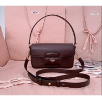 Top Grade Miu Miu Penny leather shoulder bag 5BD270 Briarwood Brown 2024