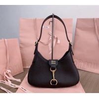 Grade Design Miu Miu leather hobo bag 5BC157 Black 2024