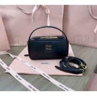 Well Crafted Miu Miu leather mini bag 5BH229 Black 2024