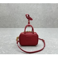 Top Quality Miu Miu Leather micro bag 5NR036 Red 2024