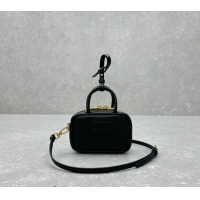 Top Quality Miu Miu Leather micro bag 5NR036 Black 2024