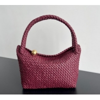 Free Shipping Bottega Veneta Tosca Shoulder Bag with Gold-Tone Ball 716974 Burgundy 2024