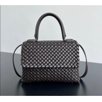 Super Quality Bottega Veneta Patti Top Handle bag in Intreccio Leather 776783 Fondant Brown 2024