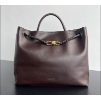 Top Quality Bottega Veneta Large Andiamo Top Handle Bag in Calfskin Leather 806010 Fondant Brown 2024