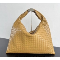 Well Crafted Bottega Veneta Large Hop Hobo Bag Intrecciato Calf Leather 763970 Almond Brown 2024