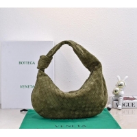 Good Looking Bottega Veneta Small Jodie Hobo in Intrecciato Suede 600261 Green 2024