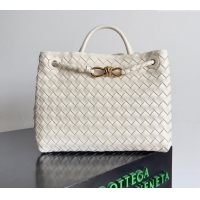 Market Sells Bottega Veneta Medium Andiamo Top Handle Bag in Intrecciato Leather 743572 Cream White 2024