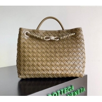 Reasonable Price Bottega Veneta Medium Andiamo Top Handle Bag in Intrecciato Leather 743572 Green 2024