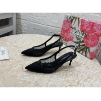 Purchase Dolce & Gabbana DG Patent Leather and Mesh Slingbacks Pumps 6.5cm Black 506094