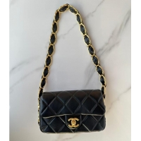 Low Price Chanel Lambskin Medium Flap Bag With CC Chain AS5172 Black 2024