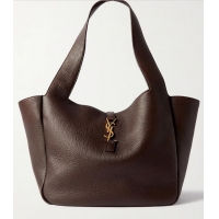 ​High Quality SAINT LAURENT BEA Shoulder Bag IN GRAINED LEATHER BEA 763435 Brown