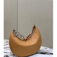 Buy Classic Fendi Fendigraphy Medium Hobo Bag in Leather 80056L Apricot 2024 TOP