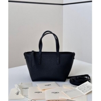 Newly Launched Fendi Roll Mini Tote bag in Calfskin Leather 8655 Black 2024