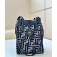 Spot Bulk Fendi Origami Mini Bag in FF chenille fabric that can be transformed 8626 dark blue 2024