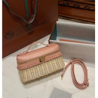 ​Market Sells Loro Piana Extra Pocket L19 East-West bag in Calfskin and Wicker 5002 Light Pink 2024