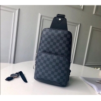 New Arrivals Louis Vuitton Mens Avenue Slingbag in Black Damier Graphite Canvas N41719 2024