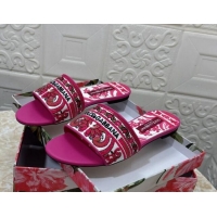 Generous Dolce & Gabbana DG Embroidered Flat Slides Sandal Pink 813016