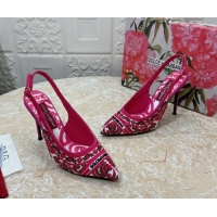 Stylish Dolce & Gabbana DG Embroidered Slingback Pumps 10cm Pink 813019