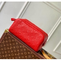 Best Price Louis Vuitton Dopp Kit Toilet Clutch in Taurillon Monogram Leather M12863 Red 2024