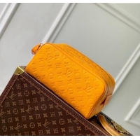 Inexpensive Louis Vuitton Dopp Kit Toilet Clutch in Taurillon Monogram Leather M12863 Yellow 2024