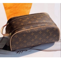 Free Shipping Louis Vuitton Dopp Kit Toiletry Bag in Brown Monogram Canvas M47528 2024