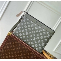 Grade Design Louis Vuitton Pochette To-Go Pouch in Monogram Shadow Leather M81570 Green/White 2024