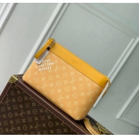 Low Price Louis Vuitton Pochette Voyage Souple Pouch in Monogram Heritage Canvas M12665 Yellow 2024