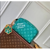 Best Price Louis Vuitton Locker Dopp Kit Clucth in Green Monogram Heritage Canvas M12688 2024