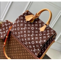 Super Quality Louis Vuitton RUNWAY Speedy P9 Bandouliere 40 Bag in Brown Monogram Suede M24428 2024