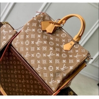 Luxurious Louis Vuitton RUNWAY Speedy P9 Bandouliere 40 Bag in Beige Monogram Suede M24430 2024