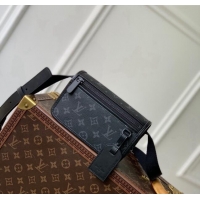 Famous Brand Louis Vuitton Mens Pulse Wearable Wallet Bag in Monogram Eclipse Canvas M12806 Black 2024