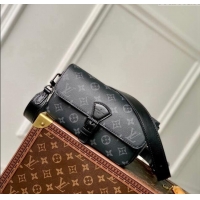 Big Discount Louis Vuitton Mens Montsouris Wearable Wallet Bag in Monogram Eclipse Canvas M83567 Black 2024