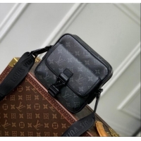 Popular Style Louis Vuitton Mens Getaway Messenger Mini Bag in Monogram Eclipse Canvas M12518 Black 2024