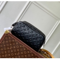 Top Quality Louis Vuitton Dopp Kit Clutch in Black Monogram Shadow Leather M12645 2024