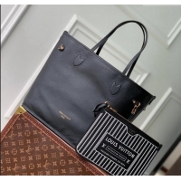 Best Price Louis Vuitton Neverfull Inside Out MM Tote Bag Leather/Monogram Canvas M11946 Black 2024